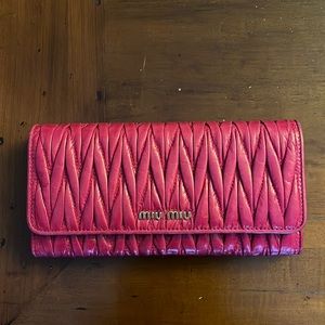 Miu Miu Large Matelasse Leather Wallet.  NWOT